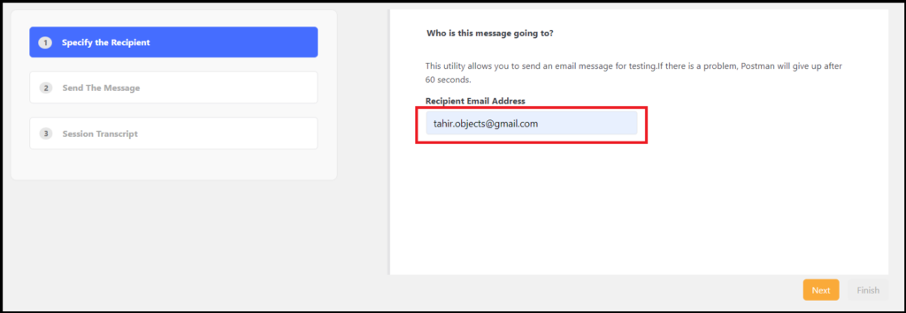 Recipient Email Address Option