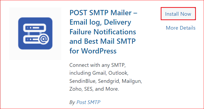  Install and activate the Post SMTP plugin