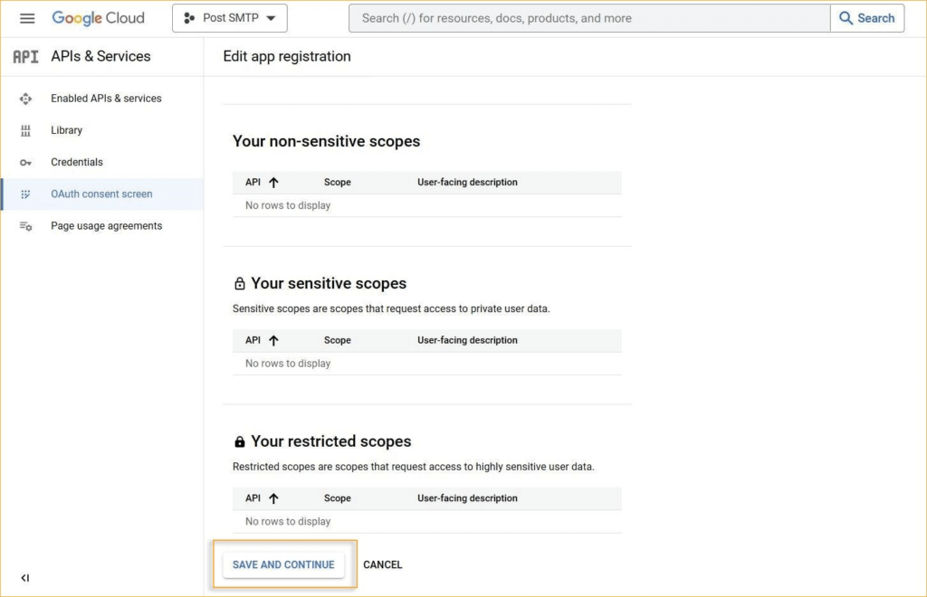 Post SMTP settings page with configuration options.