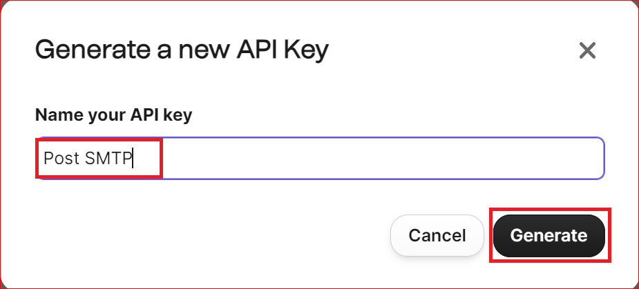 Provide the name of your API key