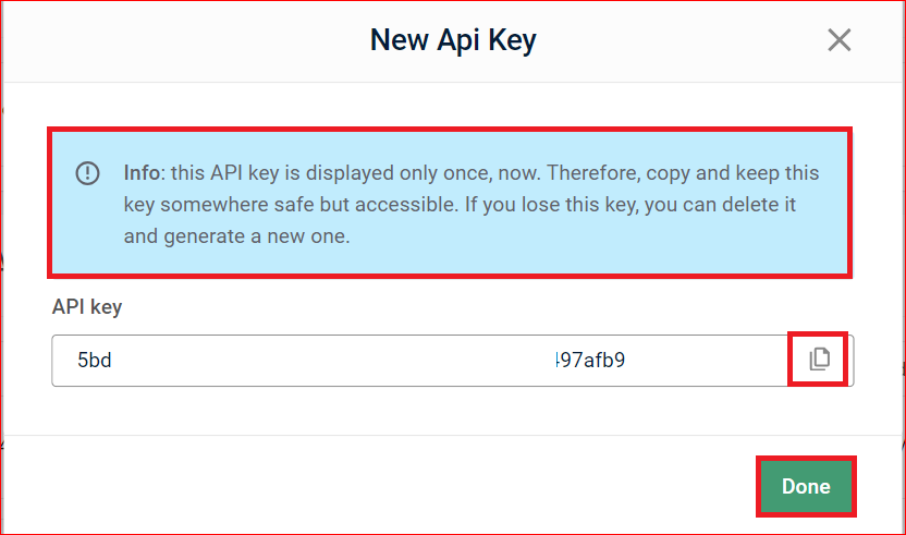 Enter a name for your API key