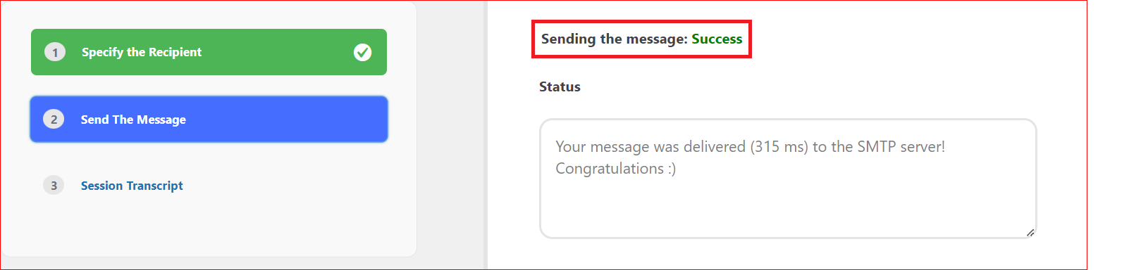 Email Sending Status