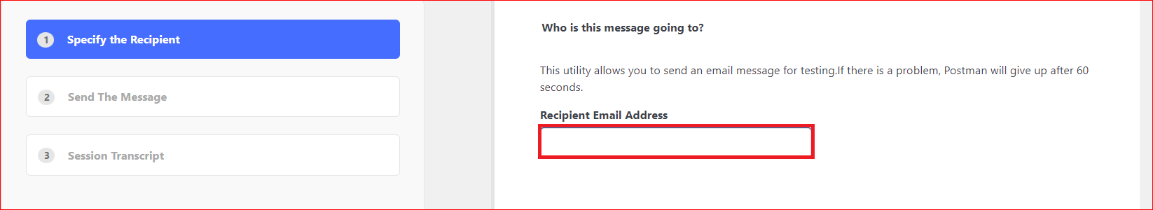Recipient email Address field