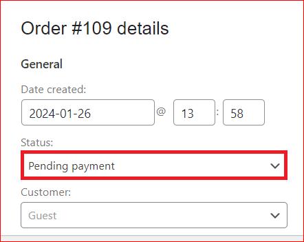 order status payment