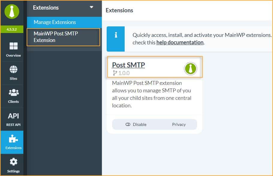 Enable Post SMTP Configuration