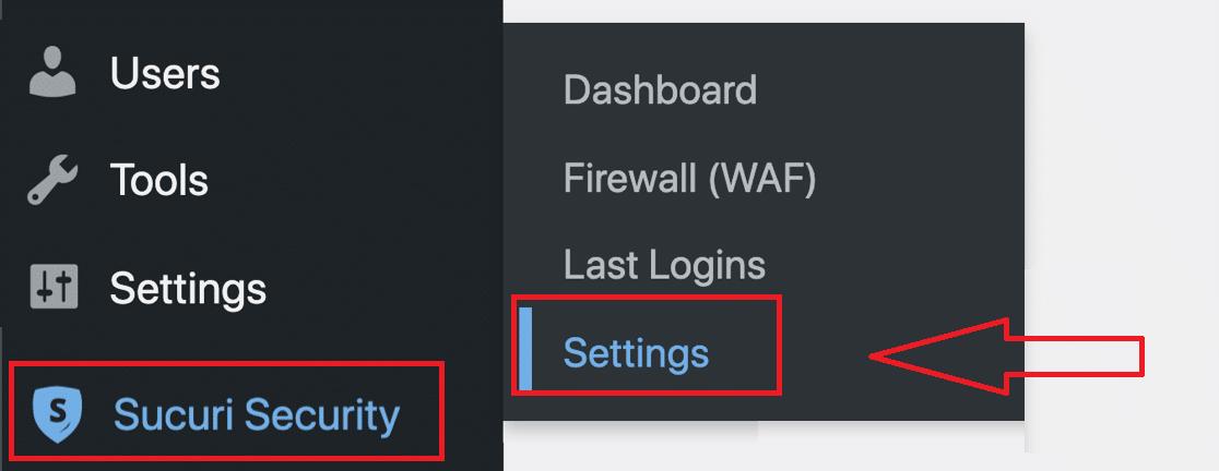 go to Sucuri's Settings page