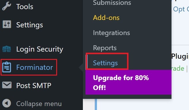 Forminator Settings