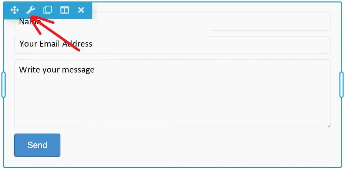 Settings of your contact form