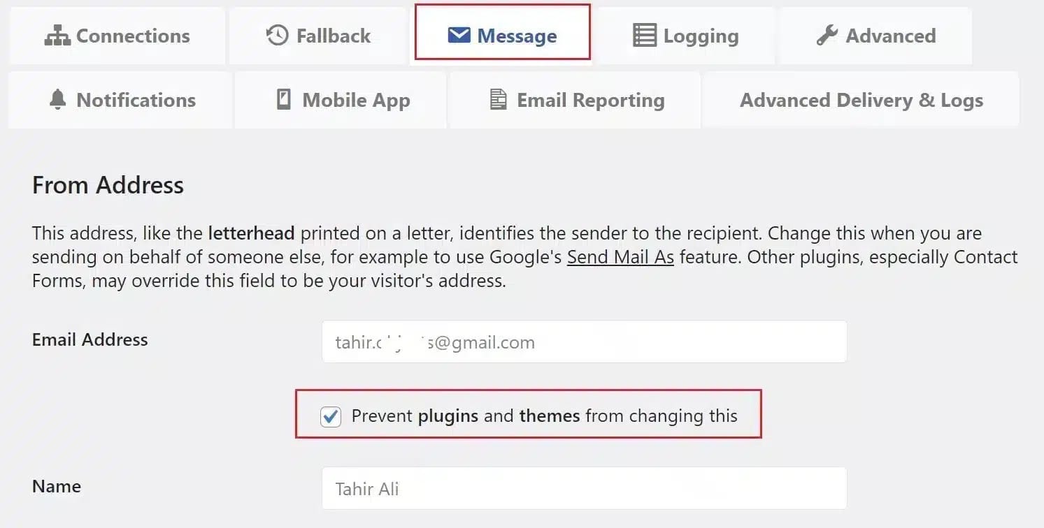 Option to prevent plugins and themes from making changes in Post SMTP